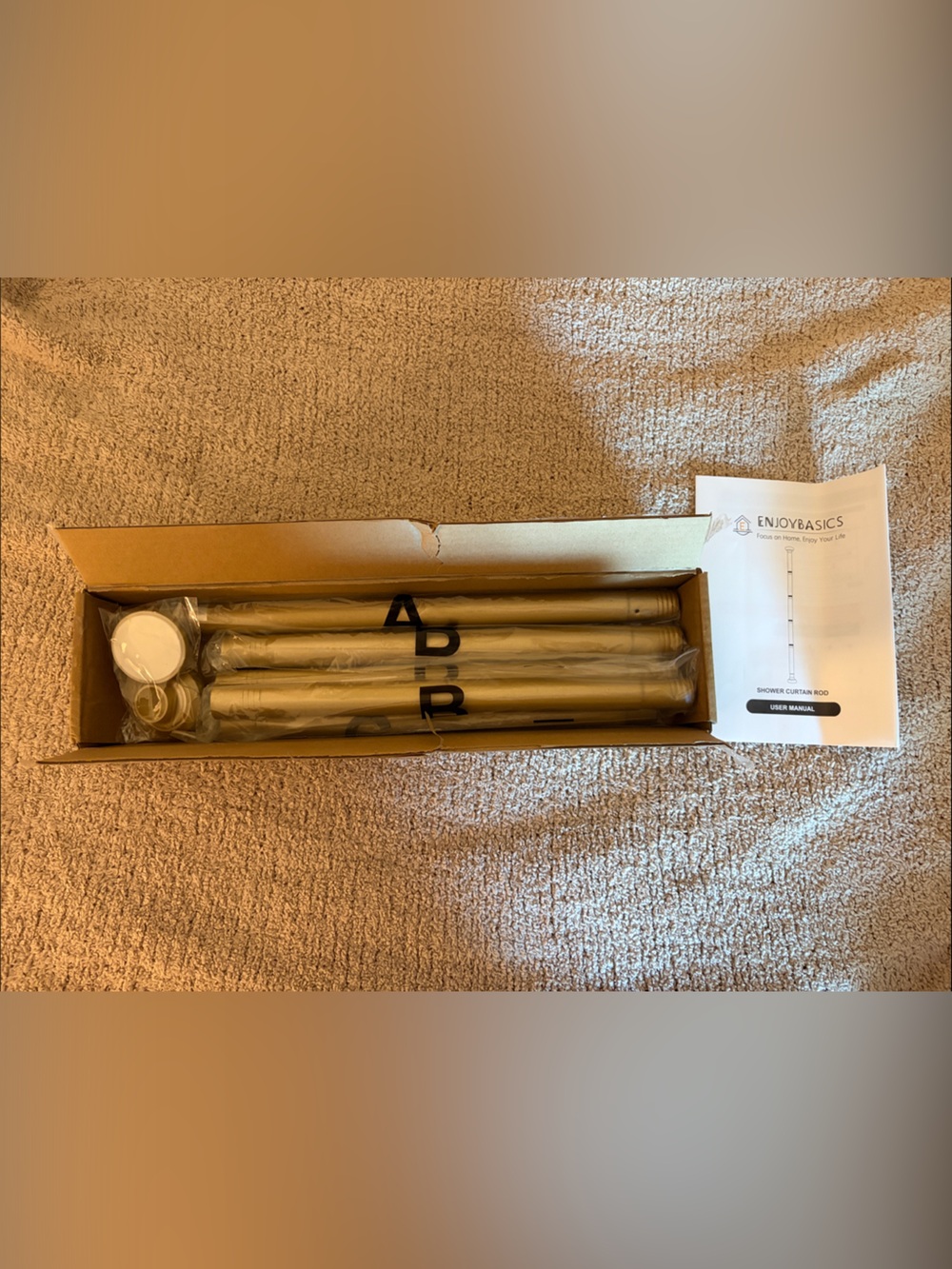 NWT Gold Shower Curtain Rod Set - Picture 3 of 7